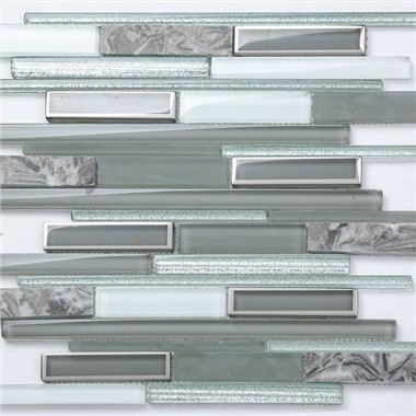 Серебряная металлическая и стеклянная мозаика